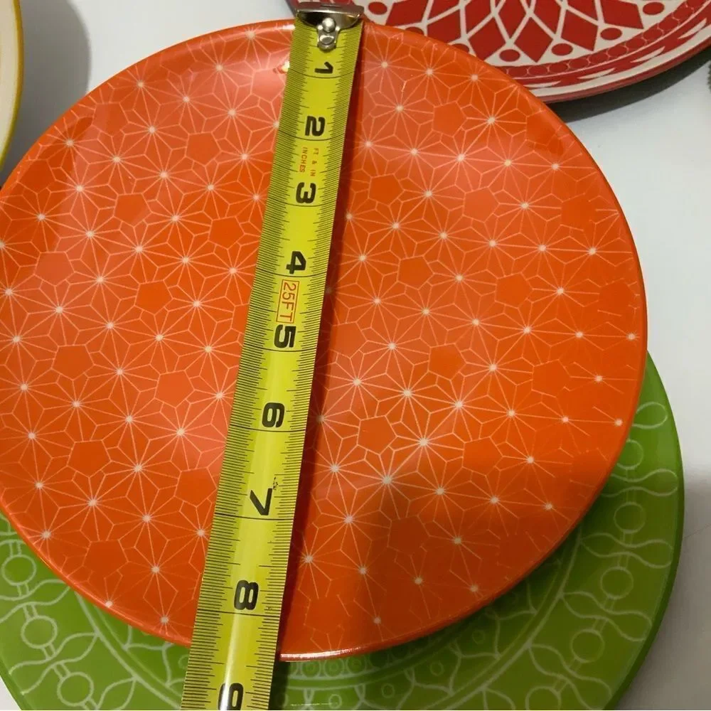 Annovero Salad Plates - Modern Boho Dish Set of 5 Porcelain Stoneware Dinnerware